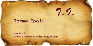 Torma Ipoly névjegykártya